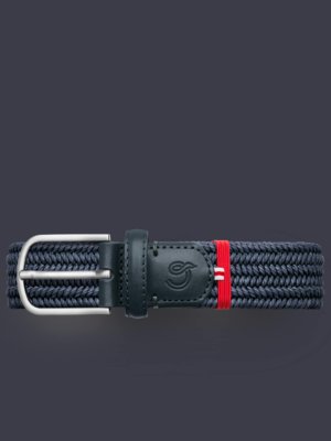 Flechtgürtel mit Stretch und Leder-Details