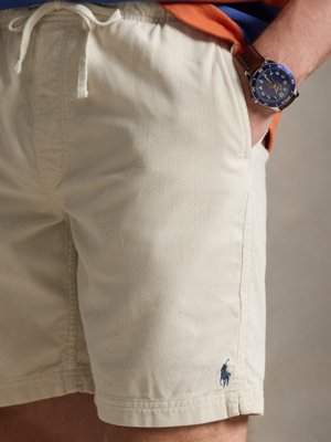 Softe Shorts in Frottee-Qualität mit Logo-Stickerei, Regular Fit
