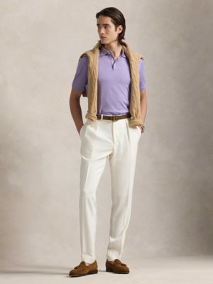 Softes Jersey-Poloshirt mit Pony-Stickerei, Custom Slim Fit