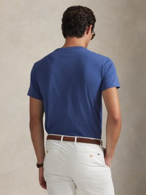 Leichtes T-Shirt mit Pony-Stickerei, Custon Slim Fit