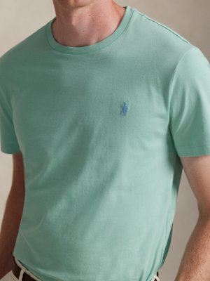 Leichtes T-Shirt mit Pony-Stickerei, Custon Slim Fit