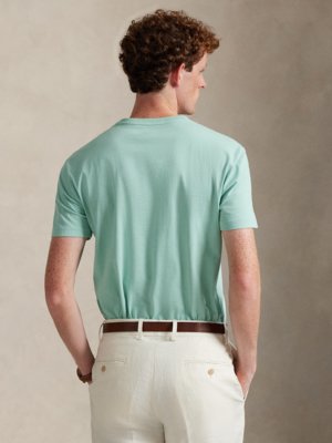 Leichtes T-Shirt mit Pony-Stickerei, Custon Slim Fit