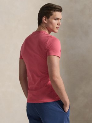 Leichtes T-Shirt mit Pony-Stickerei, Custon Slim Fit