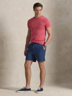 Leichtes T-Shirt mit Pony-Stickerei, Custon Slim Fit