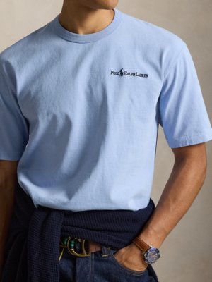 T-Shirt aus softem Baumwollstrick, Relaxed Fit