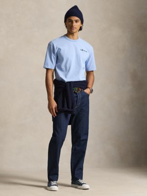 T-Shirt aus softem Baumwollstrick, Relaxed Fit