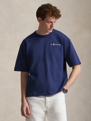 T-Shirt aus softem Baumwollstrick, Relaxed Fit