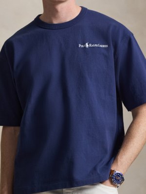T-Shirt aus softem Baumwollstrick, Relaxed Fit