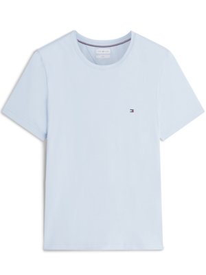 Stretch-T-Shirt mit kleiner Logo-Stickerei, Slim Fit