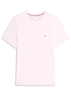 Stretch-T-Shirt mit kleiner Logo-Stickerei, Slim Fit