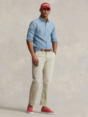 Jeanshemd mit Button Down-Kragen, Slim Fit