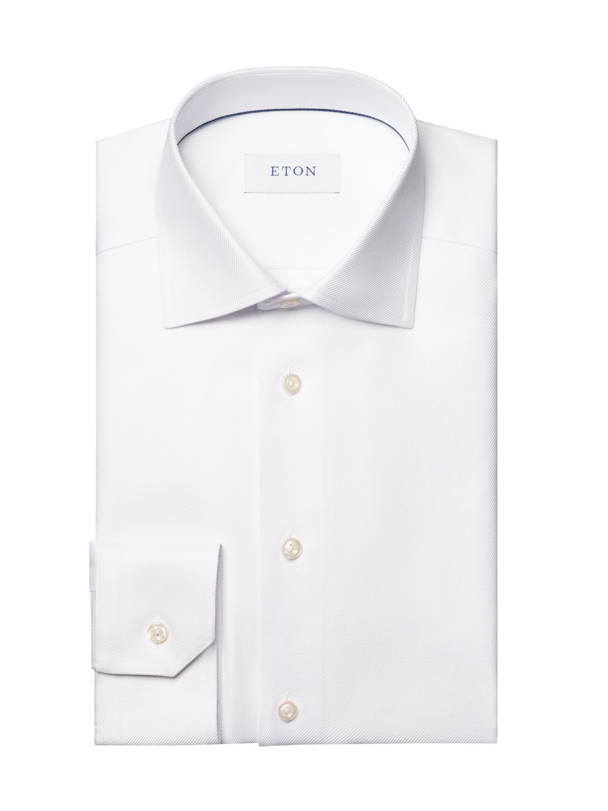 Eton Unifarbenes Signature Twill-Hemd mit Kentkragen, Contemporary Fit in 39