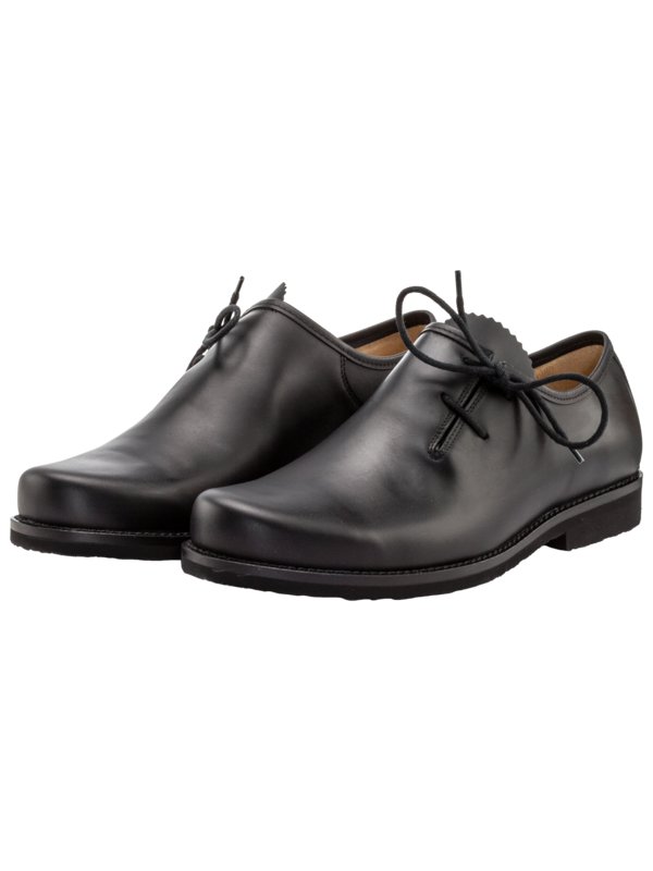 Haferlschuh aus glattem Leder von Dirndl+bua in Schwarz
