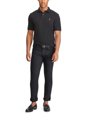 Poloshirt Slim Fit in Mesh-Qualität