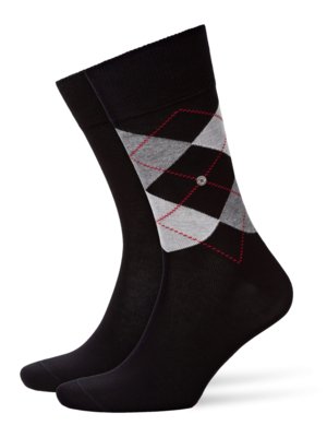 Doppelpack-Socken mit Argyle-Muster