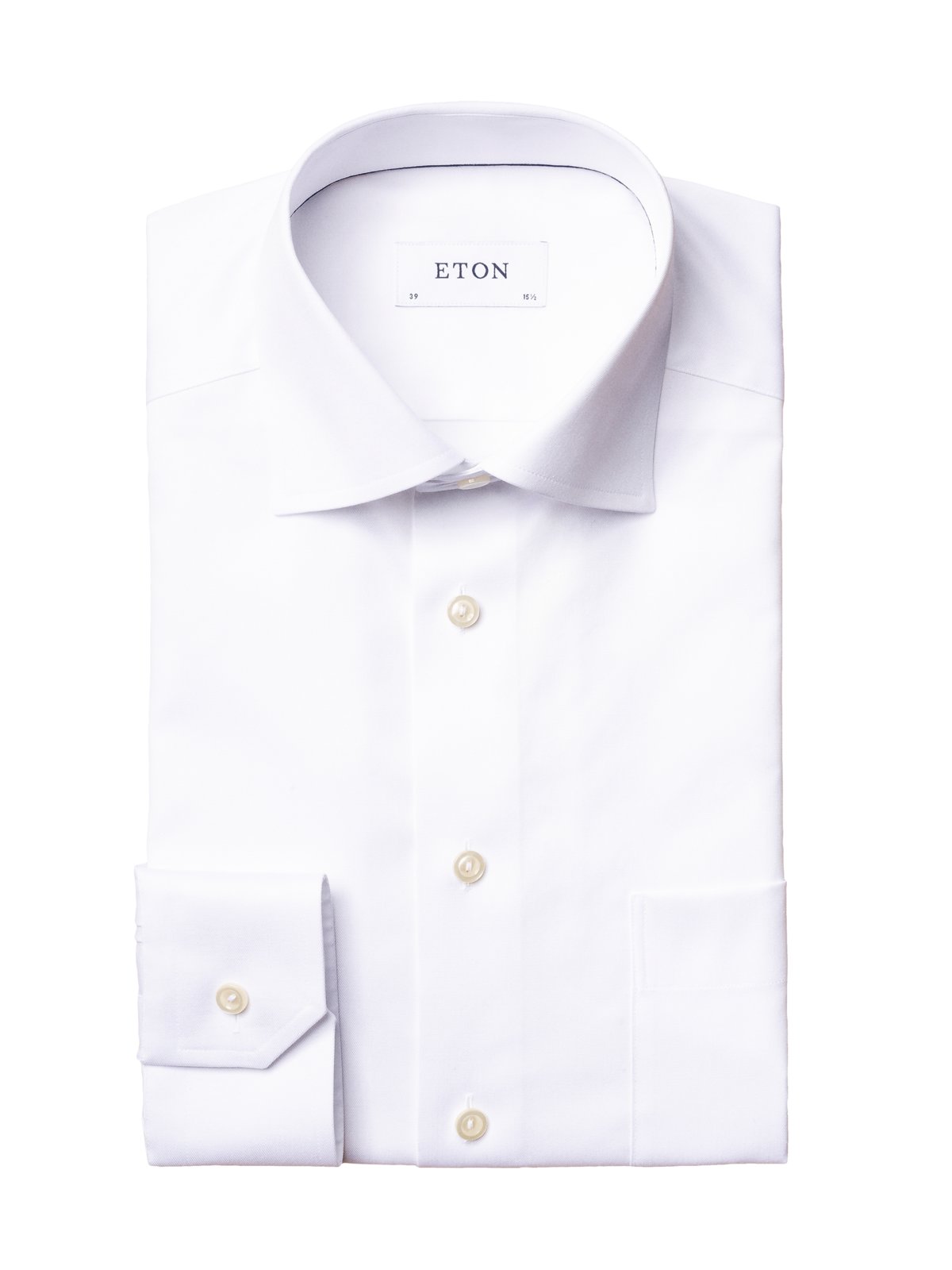 Eton Unifarbenes Twill-Hemd mit Kentkragen, Classic Fit in 44