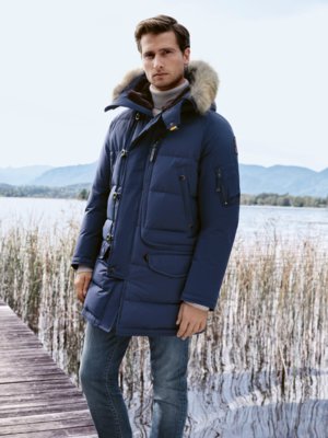 Daunenparka mit gefütterter Kapuze, Slim Fit