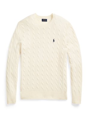 Leichter Pullover mit Zopf-Muster aus Baumwolle