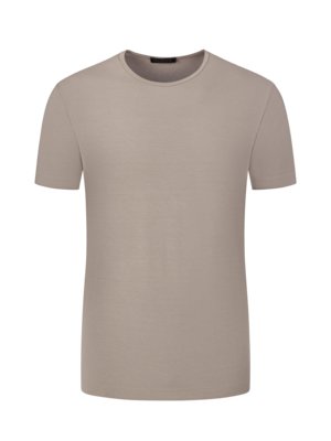 Gekrepptes T-Shirt, O-Neck, Viskose-Mix