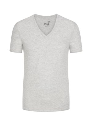 T-Shirt mit V-Ausschnitt, Slub-Yarn-Optik