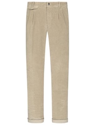 Cord-Chino mit Bundfalte, Amalfi, Relaxed Fit