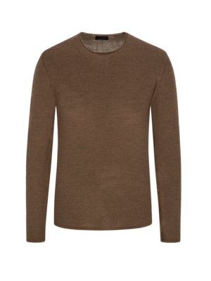 Leichter Pullover mit Rollkante, 100% Merinowolle