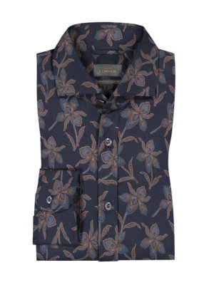 Hemd-mit-Blumenprint,-Tailored-Fit
