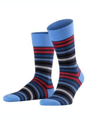 Socken mit Ringelstreifen, Wolle und merzerisierte Baumwolle