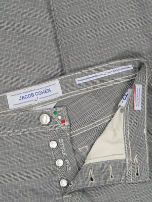 Leichte 5-Pocket Hose im Glencheck-Muster, J613