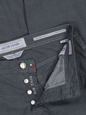 Leichte 5-Pocket Hose im Glencheck-Muster, J613