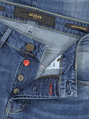 Jeans mit modischen Abrieben, U2, Slim Fit