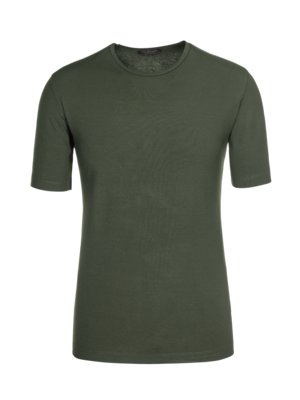 Gekrepptes T-Shirt, O-Neck, Viskose-Mix