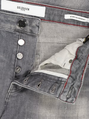Used-Jeans mit Button-Fly Verschluss, U2, Slim Fit