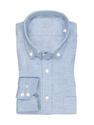 Flanellhemd mit Button-Down-Kragen, Tailored Fit