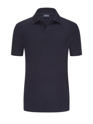 Poloshirt in Piqué-Qualität mit V-Ausschnitt