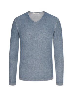 Pullover, V-Neck, in Leinen-Optik