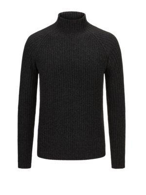 Turtleneck-Pullover im Rippenstrick aus Kaschmir