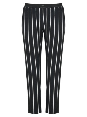 Long-Pants mit Streifenmuster in glatter Baumwolle