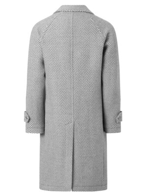 Oversize Mantel aus Schurwolle mit Fischgrät-Muster