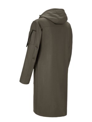 Mantel Monopoli aus Schurwolle mit Kapuze, extragroße Taschen