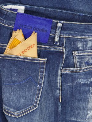 Jeans in Used-Optik, Carrot Slim Fit