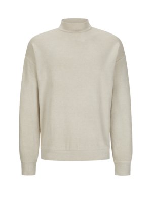Sweatshirt-in-Strick-Qualität-mit-Mockneck