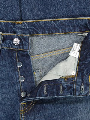 Jeans-Tapared-mit-Distressed-Details,-Regular-Fit