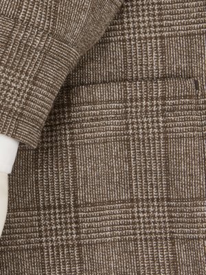 Overshirt aus Schurwolle, Glencheck-Muster, Brusttasche