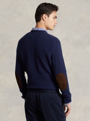 Pullover-mit-Ellenbogenpatches-aus-Wolle-und-Kaschmir