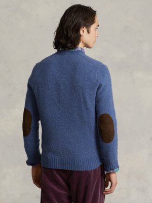 Pullover mit Ellenbogenpatches aus Wolle und Kaschmir