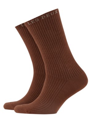 Socken im Rippstrick mit Label-Bund