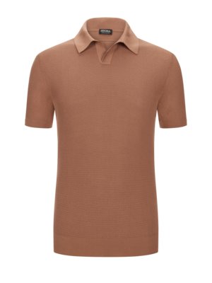 Poloshirt aus Premium-Baumwolle in Waffelstrickmuster 