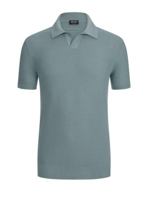 Poloshirt aus Premium-Baumwolle in Waffelstrickmuster 