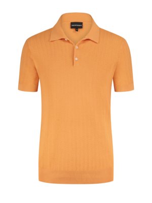 Poloshirt in Jersey-Qualität mit Wellen-Strickmuster